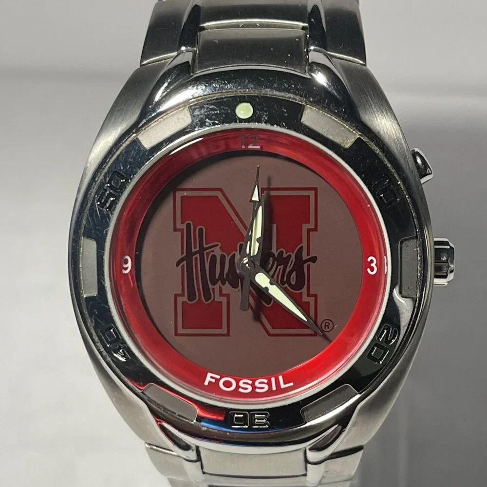 Nebraska Cornhuskers NCAA Stainless-Steel Kaleido Watch by Fossil NEW